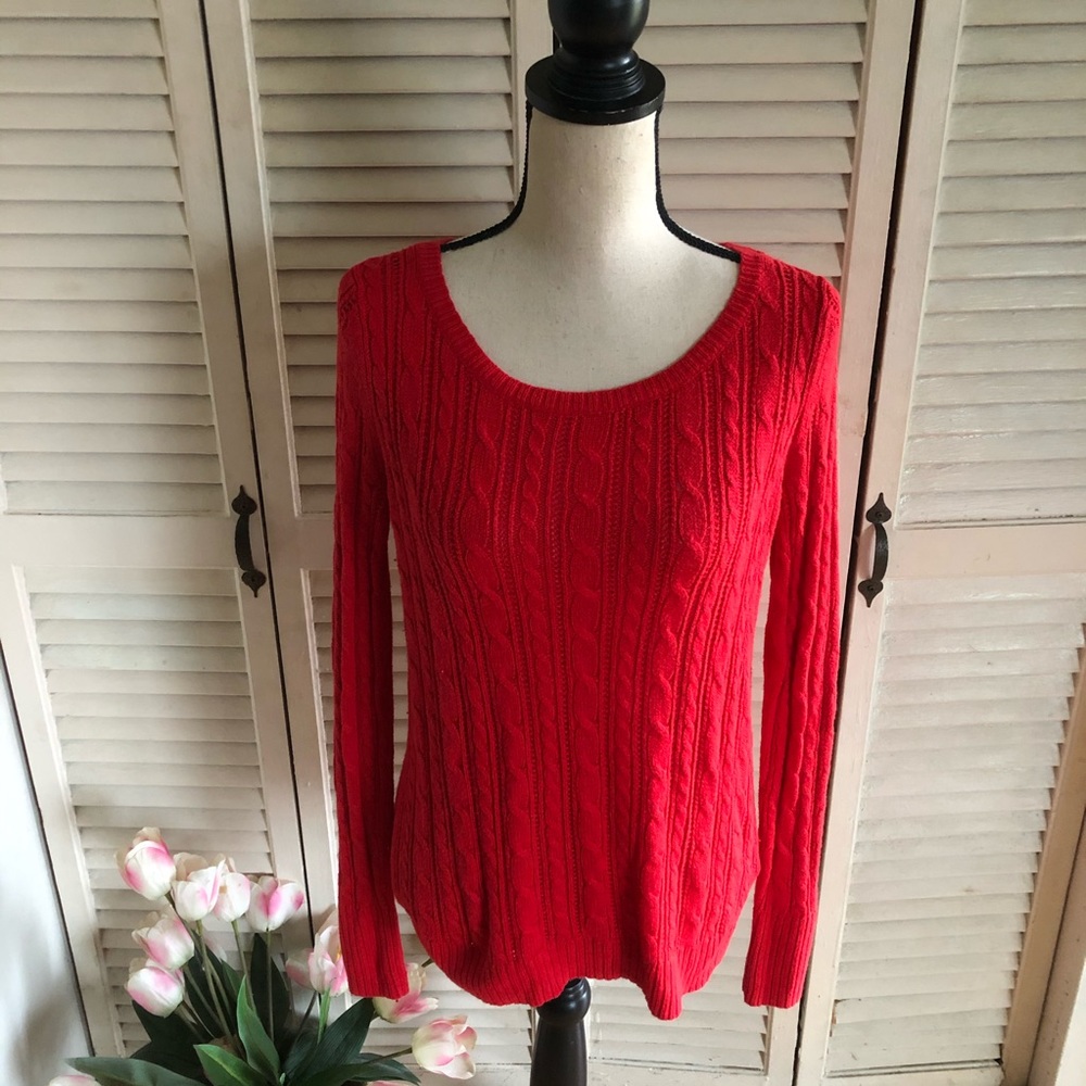 American Eagle Red Wool Knit Pullover Sweater - image 1